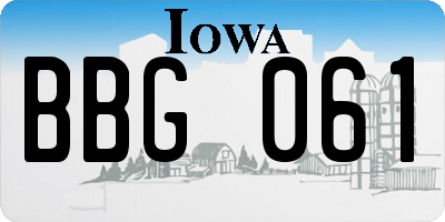 IA license plate BBG061