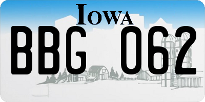 IA license plate BBG062
