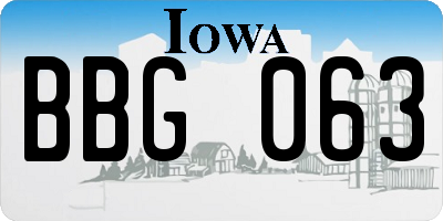 IA license plate BBG063