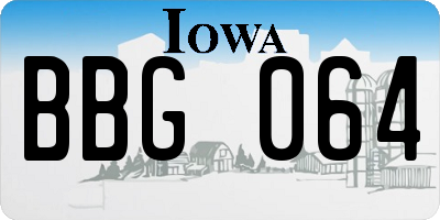 IA license plate BBG064