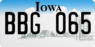 IA license plate BBG065