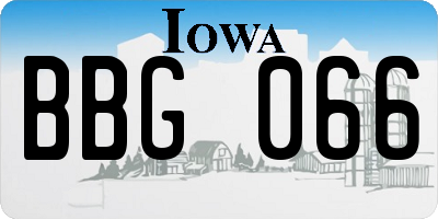 IA license plate BBG066