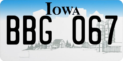 IA license plate BBG067