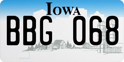 IA license plate BBG068