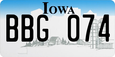 IA license plate BBG074