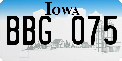 IA license plate BBG075