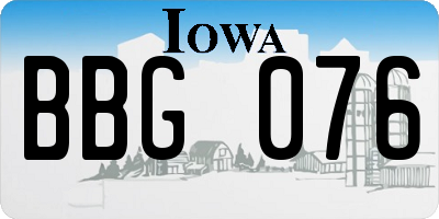 IA license plate BBG076