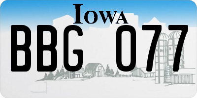 IA license plate BBG077