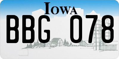 IA license plate BBG078