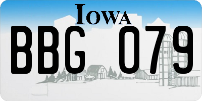 IA license plate BBG079
