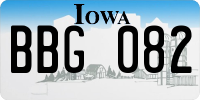 IA license plate BBG082