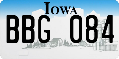 IA license plate BBG084
