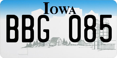 IA license plate BBG085