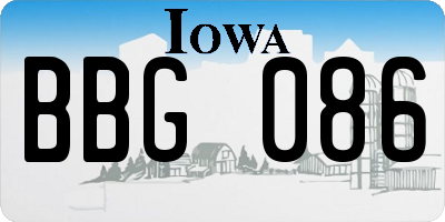 IA license plate BBG086