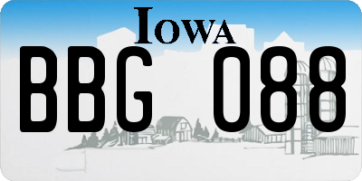 IA license plate BBG088