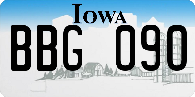 IA license plate BBG090