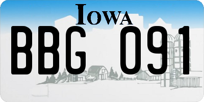 IA license plate BBG091