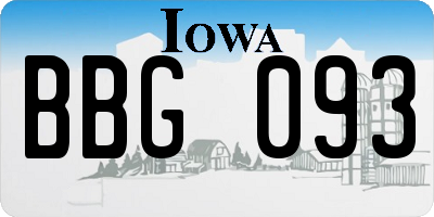 IA license plate BBG093