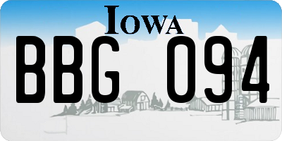 IA license plate BBG094