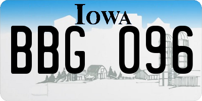 IA license plate BBG096