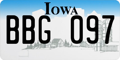 IA license plate BBG097
