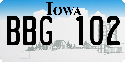 IA license plate BBG102