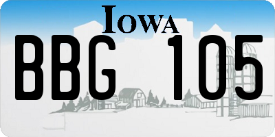 IA license plate BBG105