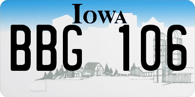 IA license plate BBG106