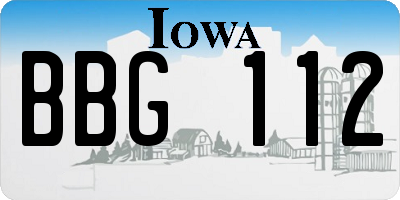 IA license plate BBG112