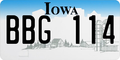 IA license plate BBG114
