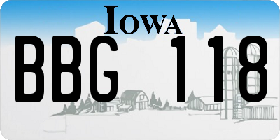 IA license plate BBG118