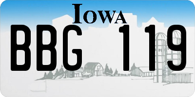 IA license plate BBG119
