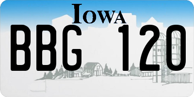 IA license plate BBG120