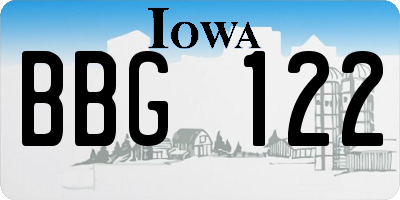 IA license plate BBG122