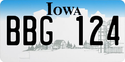 IA license plate BBG124