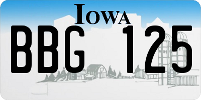 IA license plate BBG125