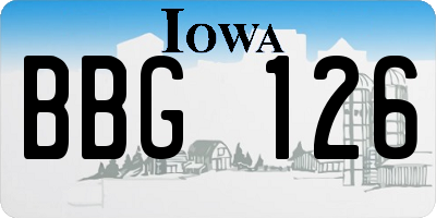 IA license plate BBG126