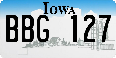 IA license plate BBG127