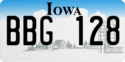IA license plate BBG128