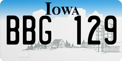 IA license plate BBG129