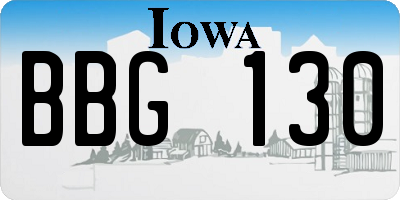 IA license plate BBG130