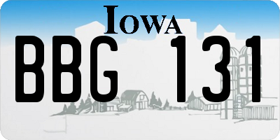 IA license plate BBG131