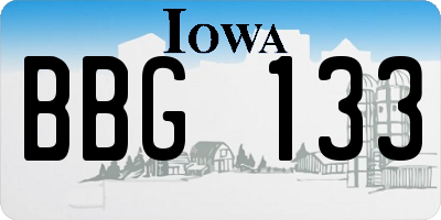 IA license plate BBG133