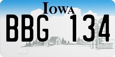 IA license plate BBG134
