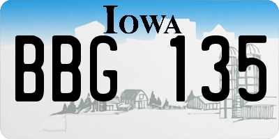 IA license plate BBG135