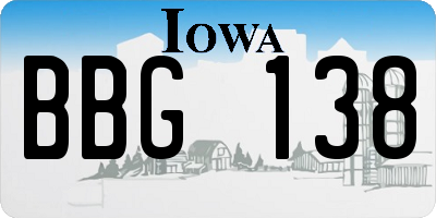 IA license plate BBG138