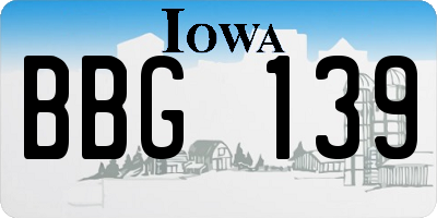 IA license plate BBG139