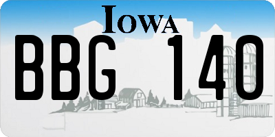 IA license plate BBG140