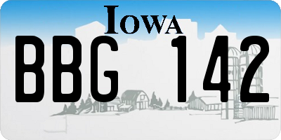 IA license plate BBG142