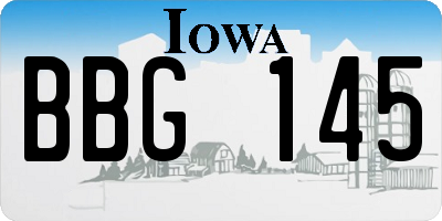 IA license plate BBG145